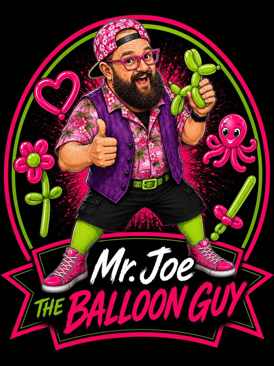 Mr. Joe with a balloon creation